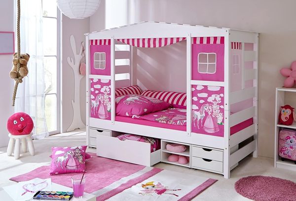 Hausbett "Lio" 90x200 Kiefer massiv weiß