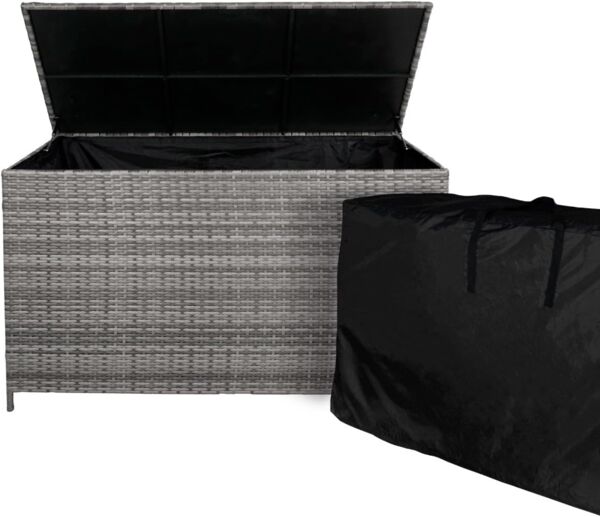 Rattan Kissenbox - Grau