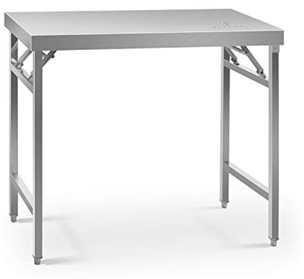 Royal Catering Arbeitstisch 60 x 100cm Edelstahltisch Klapptisch höhenverstellbar 200 kg Edelstahl, verschiedene Größen