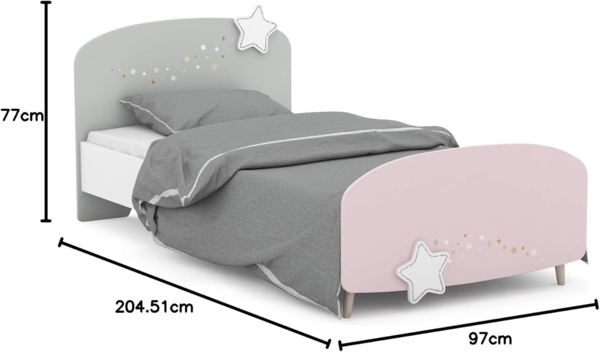 Kinderbett >Savannah< in Weiß aus MDF - 97x77x204,5cm (BxHxT) Bild 7