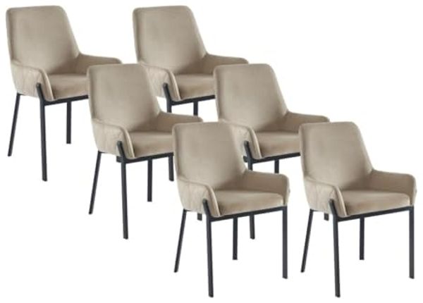 Vente-unique - CAROLONA Stuhl SamtStoff Beige - B 60,5 cm x H 85 cm x L 57 cm