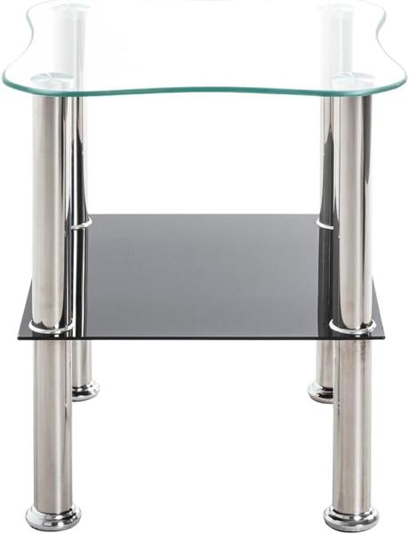 Beistelltisch Nachtkommode Glas Glastisch Klecks schwarz Bild 4