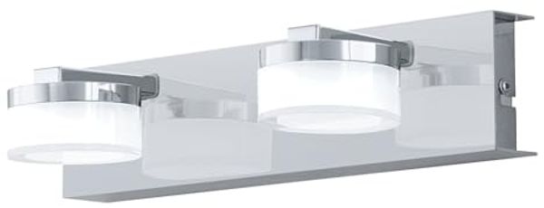 Eglo 96542 Wandleuchte Badezimmerlampe ROMENDO 1 L:30cm 2X7,2W dimmbar Stahl chrom, Kunststoff klar, satiniert IP44