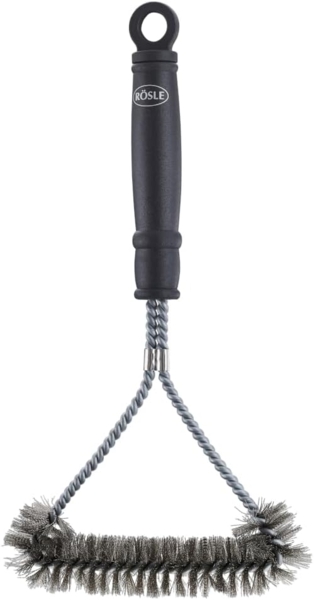RÖSLE Grillrost-Reinigungsbürste, Stahlborsten schwarz, 30,5 x 16,5 x 3 cm
