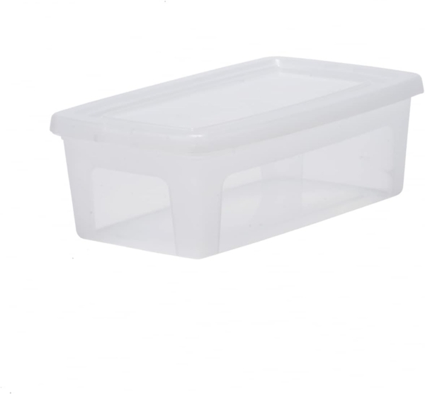Iris Ohyama Vielseitige Aufbewahrungsboxen, 5L, 14er-Set, Transparent, Deckel leicht schließbar, Stapelbar, Plastik, Für Schrank, Regale, Klassenzimmer, Organisation, Kunstbedarf, Schuhe, MCB-5 Bild 6