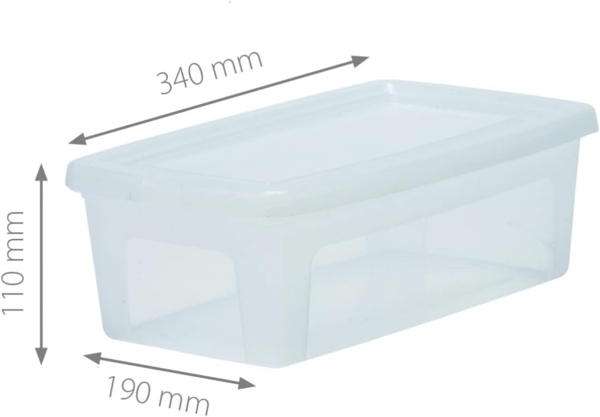 Iris Ohyama Vielseitige Aufbewahrungsboxen, 5L, 14er-Set, Transparent, Deckel leicht schließbar, Stapelbar, Plastik, Für Schrank, Regale, Klassenzimmer, Organisation, Kunstbedarf, Schuhe, MCB-5 Bild 7