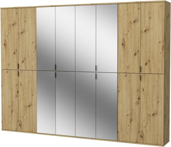 Kleiderschrank mit Spiegel Line-Up in Eiche 244 x 193 cm