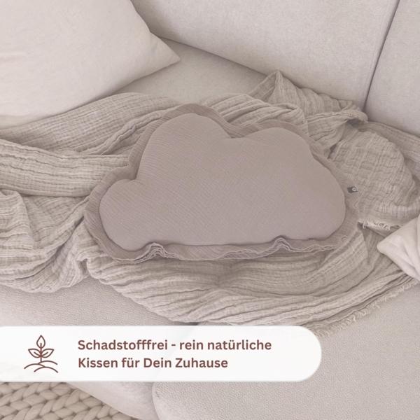 von Herzen Babykissen Musselinkissen Kinderkissen Kuschelkissen "Wolke" aus 100% Baumwolle, handgenäht Bild 7