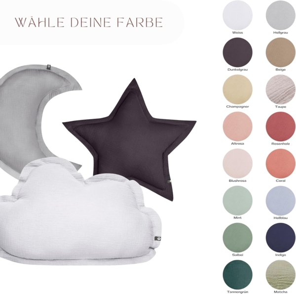 von Herzen Babykissen Musselinkissen Kinderkissen Kuschelkissen "Wolke" aus 100% Baumwolle, handgenäht Bild 8