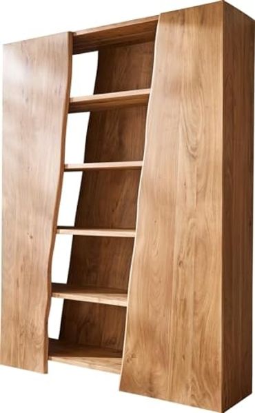 Regal Live-Edge 140x195 cm Akazie Natur 2 Türen