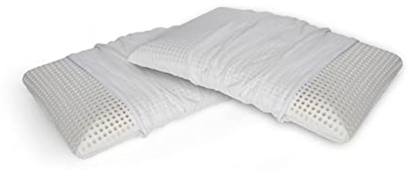 Talamo Italia - Talamo Italia 4er-Set Kissen fà¼r das Bett, 100% Made in Italy, Abnehmbares "Seifen"-Kissen aus perforiertem Memory-Schaum, hypoallergen und atmungsaktiv, atmungsaktiv, 70x40xh14 cm