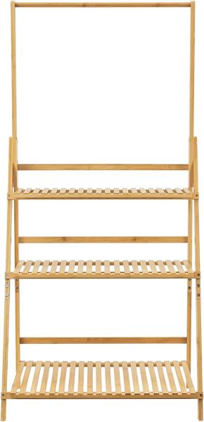 Pflanzenleiter Brändö 3-Ebenen 144 x 70 x 39,5 cm Bambus [en. casa] Bild 4