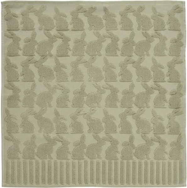 Geschirrtuch Pascha 50x50 cm beige Hasen 100% BW