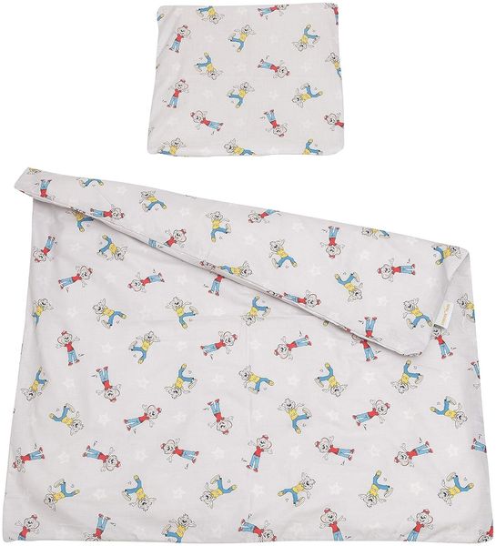 Babybettwäsche-Set ED & EDDA 80x80 cm, Ed und Edda Sterne grau