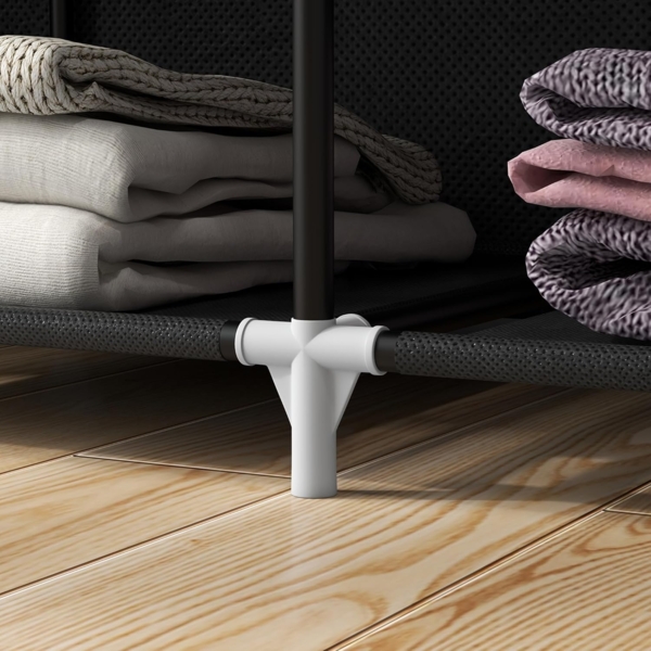 HOMCOM Stoffschrank Faltschrank, Faltbare Garderobe aus Vliesstoff (Kleiderschrank, 1-St, Tücherschrank) Schwarz, 125 x 43 x 162,5 cm Bild 9