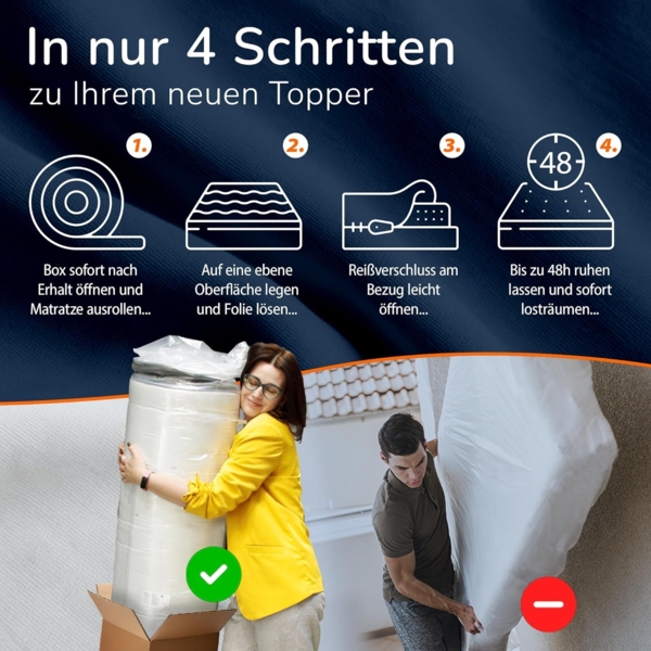 Komfortschaum Topper 200x130x10cm 212g Bezug Bild 6