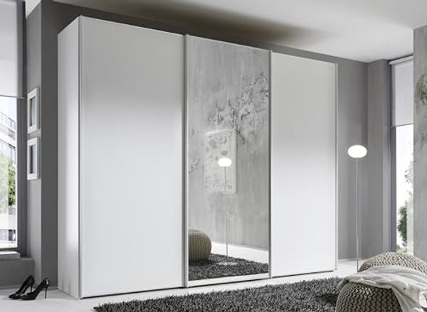 Staud Schwebetürenschrank, Spanplatte, Weiß, H222 x B280
