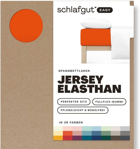 Schlafgut Spannbettlaken EASY Jersey Elasthan, Jersey, Gummizug: rundum, (1 Stück), MADE IN GREEN by OEKO-TEX®