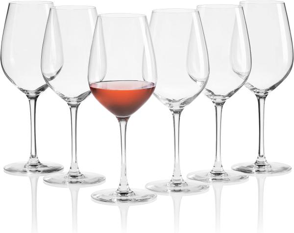 Rosweinglser 44 cl im 6er Set, Kristallglser fr Rosweine sowie Rotwein und Weiwein, mittelgroe Weinglser mit stabilem, schlankem Stiel