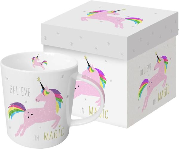 PPD Trend Mug White Unicorn Pink, in Geschenkbox, Tasse, Teetasse, Kaffee Becher, 350 ml, 603260