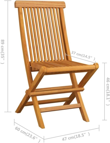 vidaXL Klappbare Gartenstühle 6 Stk. Massivholz Teak 3065527 Bild 2