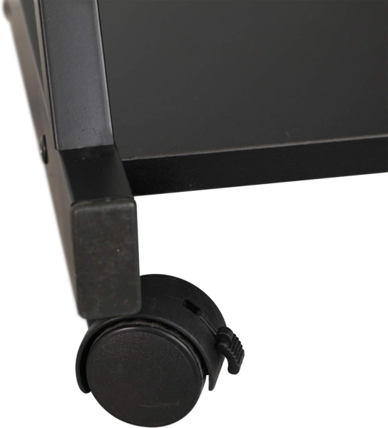 SogesHome Schreibtisch Klein Computertisch mit 4 Rollen 2 Davon mit Bremsen PC-Tisch in Z-Form mit Tastaturauszug für Zuhause und Büro, 60x48 cm Bild 5