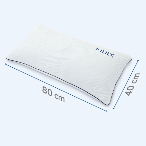 MLILY Kopfkissen 40x80cm, Rückenschläfer, Seitenschläfer, Bauchlage, Bezug aus 100% recyceltem Seaqual-Garn Bild 6