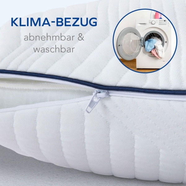 MLILY Kopfkissen 40x80cm, Rückenschläfer, Seitenschläfer, Bauchlage, Bezug aus 100% recyceltem Seaqual-Garn Bild 5