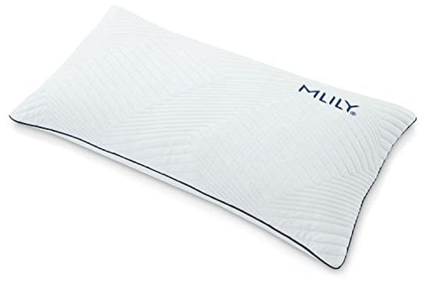 MLILY Kopfkissen 40x80cm, Rückenschläfer, Seitenschläfer, Bauchlage, Bezug aus 100% recyceltem Seaqual-Garn