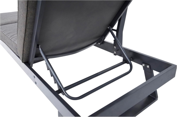 Lesli Living 'Arezzo', Gartenbank, Daybed & Sonnenliege, wetterfest, mit verstellbarem, beidseitig montierbarem Kopfteil, grau, 68 x 81 x 228 cm Bild 6