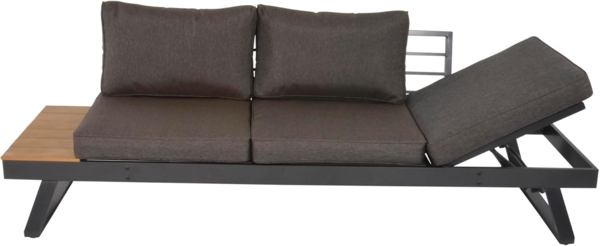 Lesli Living 'Arezzo', Gartenbank, Daybed & Sonnenliege, wetterfest, mit verstellbarem, beidseitig montierbarem Kopfteil, grau, 68 x 81 x 228 cm Bild 3