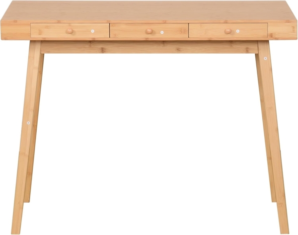 AD. CON Schreibtisch Schreibtisch mit 3 Schubladen aus Bambus Arbeitstisch für Büro