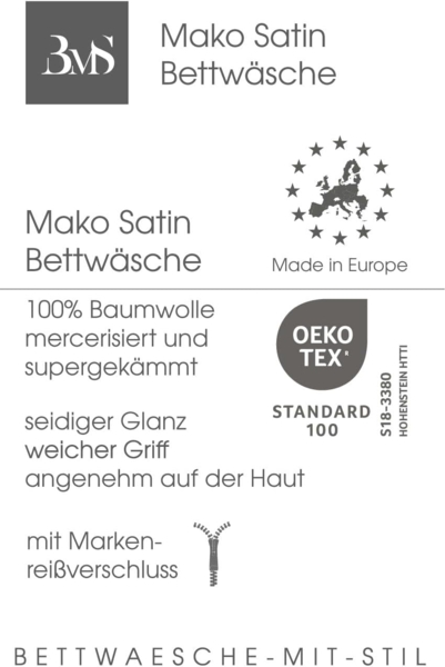 Mako Satin Bettwäsche Blocksteifen hellgrün 140x200 + 70x90 Bild 6