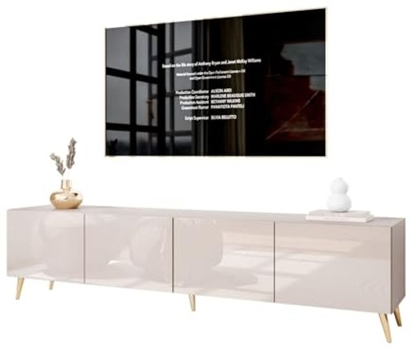 Lookway TV-Schrank COLGANTE 200 Kaschmir Hochglanz mit Metallbeinen (2x TV- Schrank) Breite: 200 cm