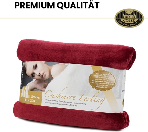Gözze 'Premium Cashmere' Kuscheldecke, Polyester rot, 180x220 cm Bild 8