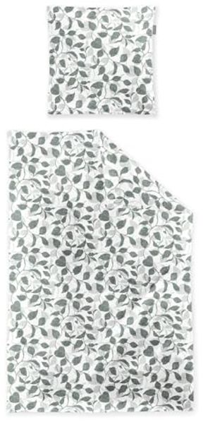 Irisette Feinbiber Bettwäsche Koala 135x200 Blätter blau petrol natur 8588-20