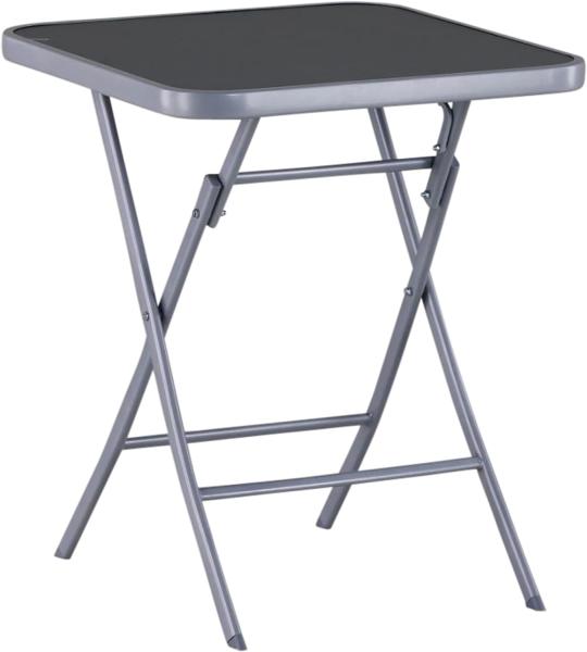 Mandalika Garden Kunststoff Klapptisch "Tara", Partytisch, höhenverstellbar für den Garten, silber, 60 x 60 x 72 cm (L x B x H)