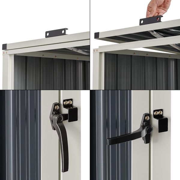 Mülltonnenbox Tarbek für 2 Tonnen Stahl verzinkt Anthrazit 121x146x82cm [en. casa] Bild 6