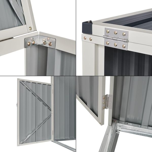 Mülltonnenbox Tarbek für 2 Tonnen Stahl verzinkt Anthrazit 121x146x82cm [en. casa] Bild 7