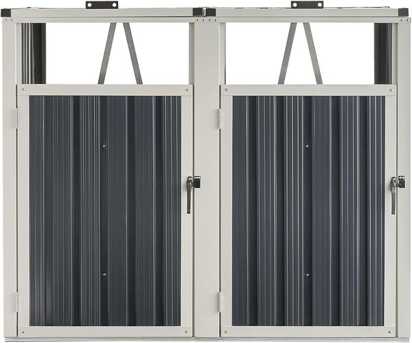 Mülltonnenbox Tarbek für 2 Tonnen Stahl verzinkt Anthrazit 121x146x82cm [en. casa] Bild 4