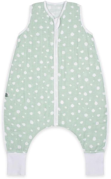 emma & noah Premium Baby Schlafsack mit Füßen Sommer, Bequem & Atmungsaktiv, 100% Bio-Baumwolle, Oeko-TEX Zertifiziert, Flauschig, Bewegungsfreiheit, 0. 5 TOG (Punkte Mint, 70 cm)