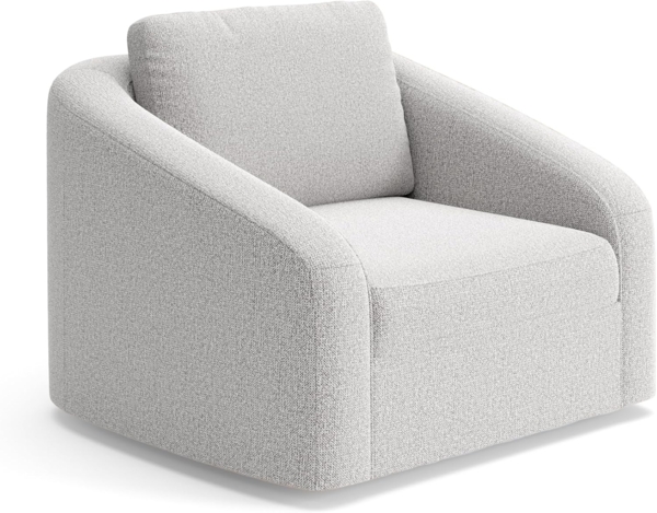 Cavadore Sessel Jawa / Bodennaher Polstersessel fürs Wohnzimmer, passend zur Garnitur Jawa / 116 x 88 x 104 / Chenille, Beige