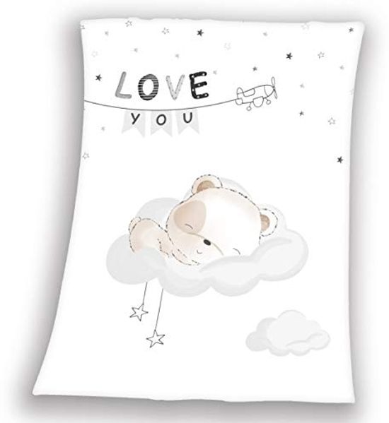 Sleeping Little Bear Soft-Peach Flauschdecke 75 x 100 cm