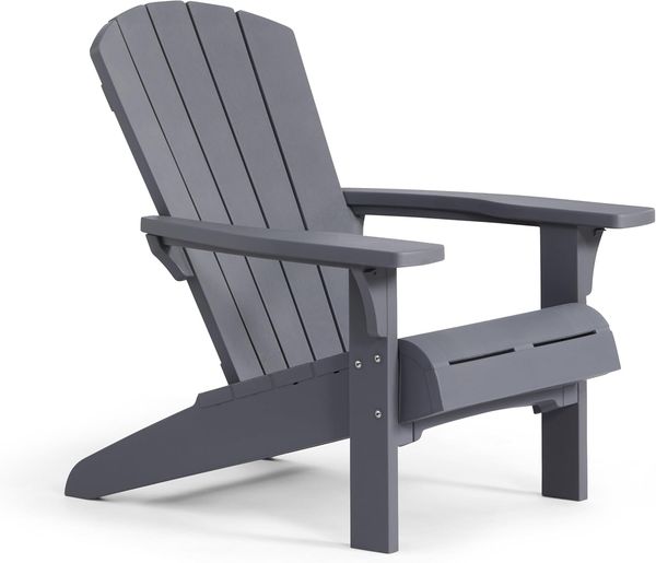 Keter 'Troy' Adirondack-Stuhl, Kunststoff, 81 x 96,5 x 93 cm, Hellgrau