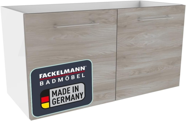 Fackelmann LIMA Waschtischunterschrank 80 cm, Weiß/Braun