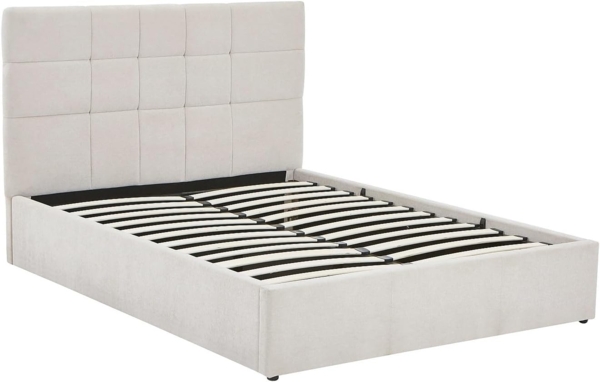 Vente-unique - Bett mit Bettkasten - 160 x 200 cm - Stoff - Beige - ELIAVA von Pascal Morabito