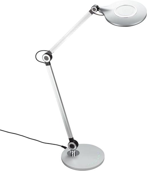 BRILONER - LED Schreibtischlampe mit Touch, stufenlos dimmbar, einstellbar von warmweiß bis kaltweiß, Tischlampe, Lampe, Nachttischlampe, Tischleuchte, Deko, Bürolampe, 20x74 cm, Silberfarbig