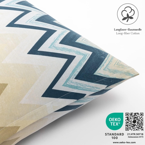 Alreya 2er-Set Renforcé Kissenbezug 50x50 cm - 100% Baumwolle mit YKK Reißverschluss, Superweicher Kopfkissenbezug 50x50, Kissenhülle, Wüsten Trugbild, nur Kissenbezug Bild 2