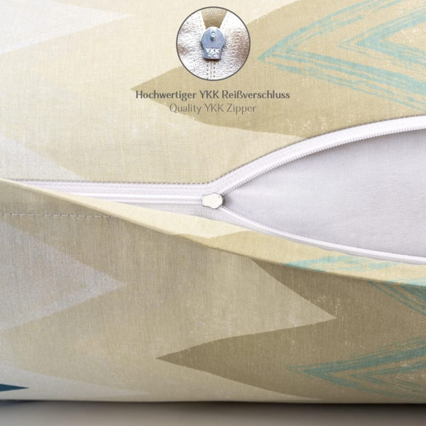 Alreya 2er-Set Renforcé Kissenbezug 50x50 cm - 100% Baumwolle mit YKK Reißverschluss, Superweicher Kopfkissenbezug 50x50, Kissenhülle, Wüsten Trugbild, nur Kissenbezug Bild 3