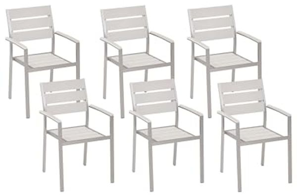 Gartenstuhl 6er Set VERNIO Weiß